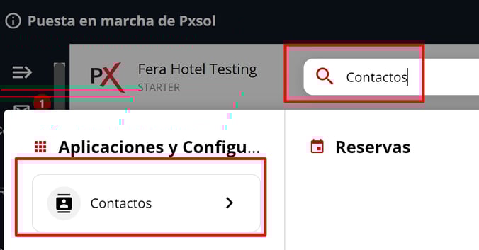 Vista del omnibox para ingresar a la aplicación